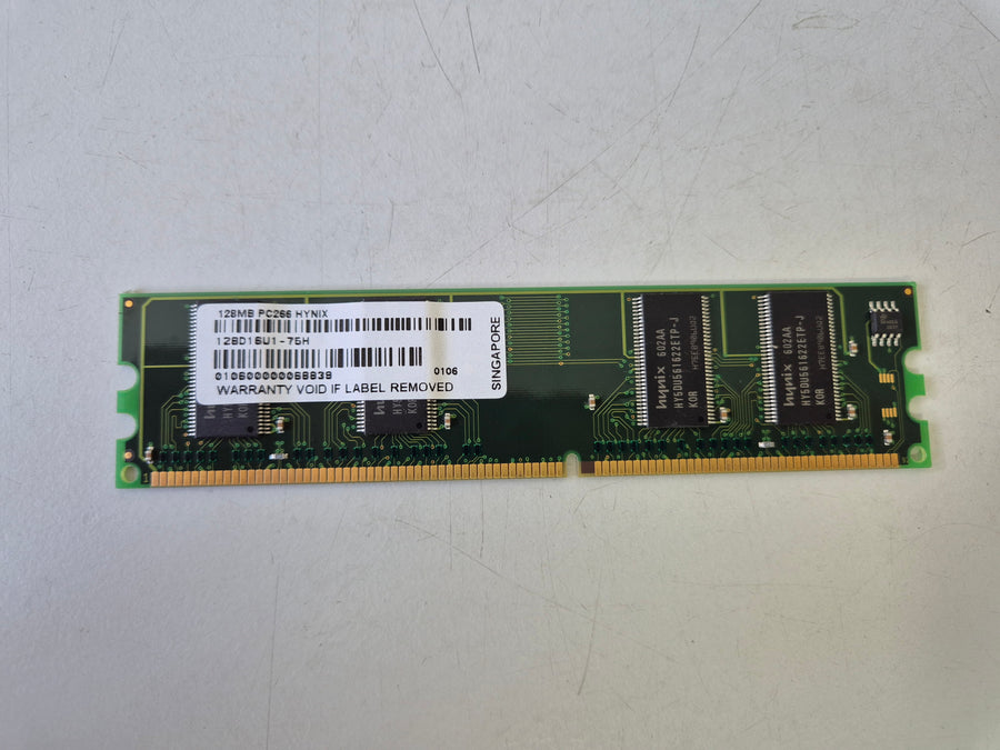 Hynix 128MB DDR1 PC2100U 266MHz NonECC 184-Pin SDRAM DIMM ( 128D16U1-75H ) REF