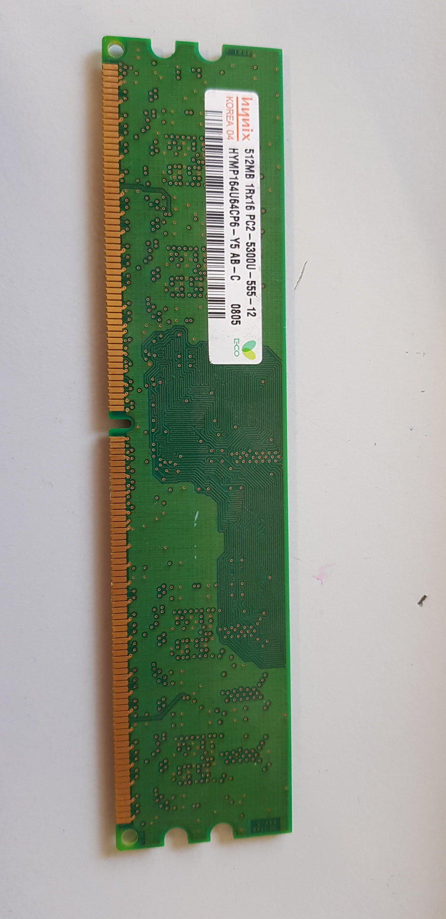 Hynix 512MB PC2-5300U DDR2-667MHz non-ECC Unbuffered CL5 240-Pin DIMM ( HYMP164U64CP6-Y5 ) REF