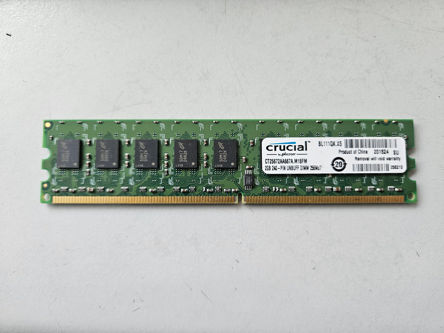 Crucial 2GB DDR2 PC5300 667MHz 240Pin DIMM ( CT25672AA667A.M18FM ) REF