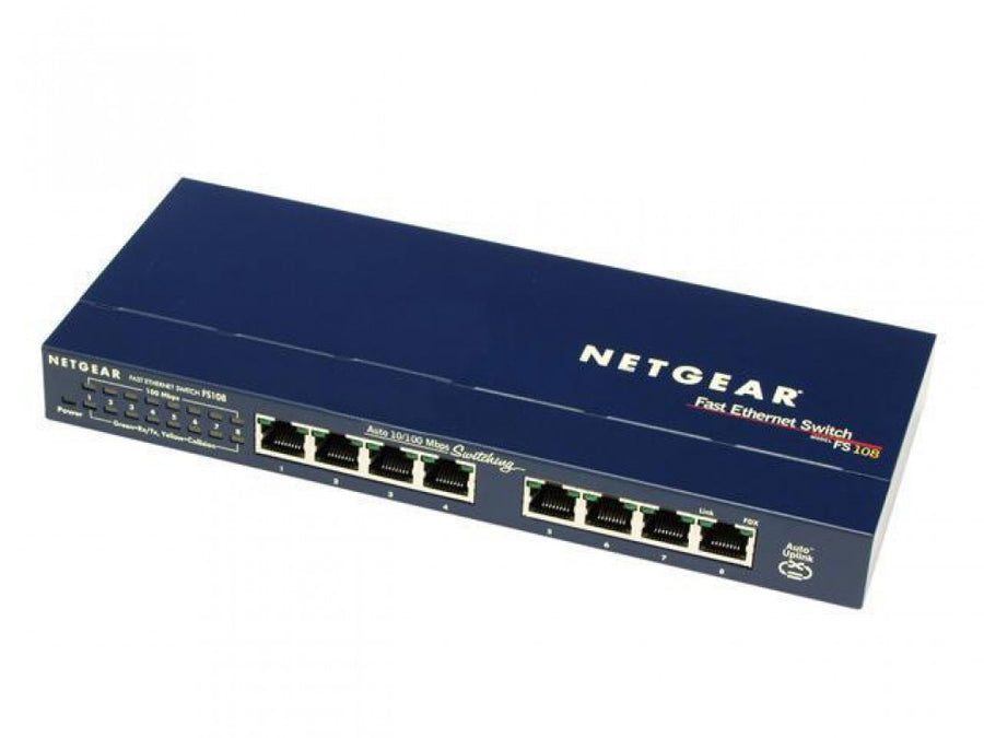 Netgear 8-Port Fast Ethernet Switch with PSU ( FS108 ) USED