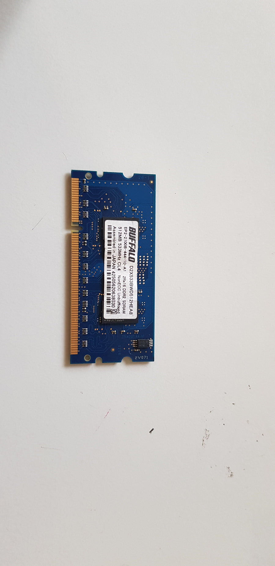 Buffalo 512MB 533MHz CL4 2Rx16 DDR2 SDRAM NonECC Unbuffered SODIMM ( D2X533BWD512HEA8 ) REF