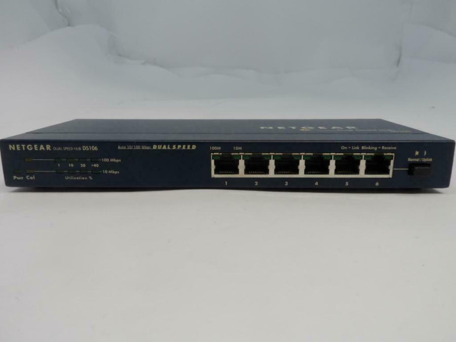 Netgear 6 Port 10/100Mbps Dual Speed Hub Switch With PSU ( DS106 ) USED