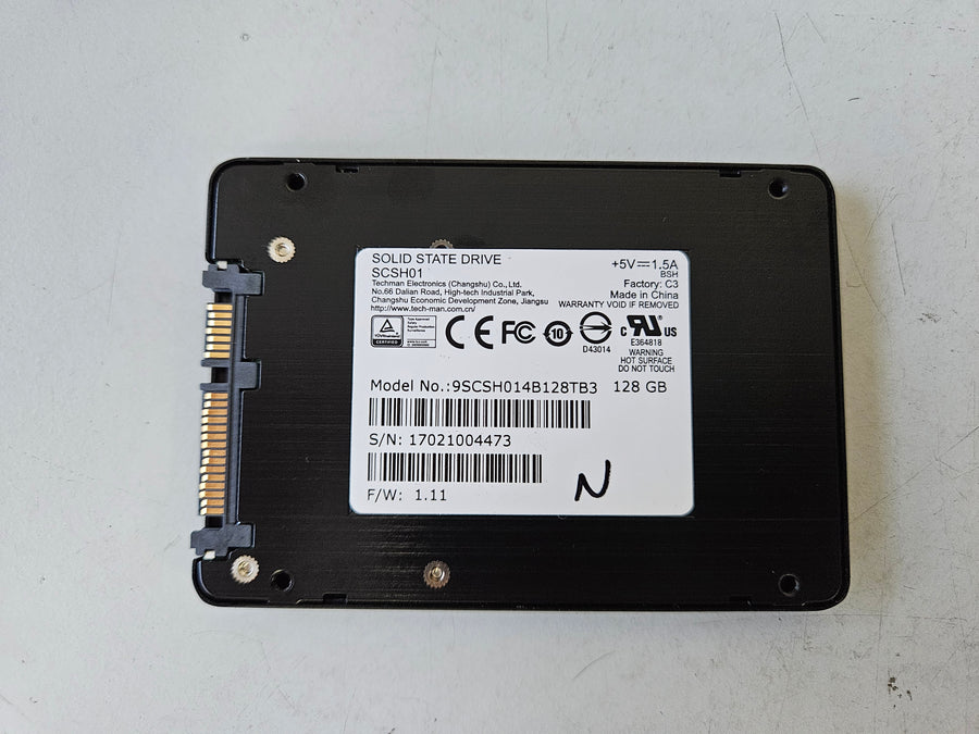 Techman SCSH01 128GB 7MM SATA300 2.5in SSD ( 9SCSH014B128TB3 ) USED