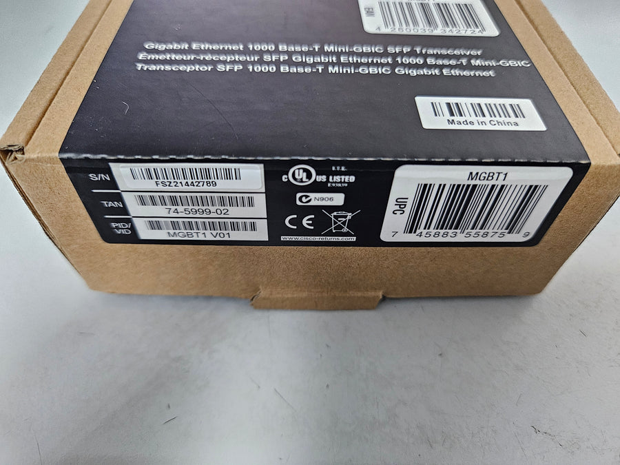 Cisco Small Business 1000BASE-T Mini-GBIC SFP Transceiver ( MGBT1 ) NEW
