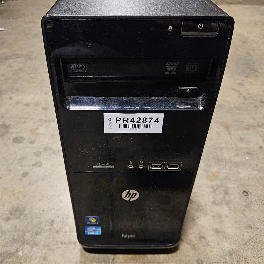 HP Pro 3400 MT DVD 4GB RAM i3-2120 3.3GHz NO HDD NO OS PC ( LH121EA#ABU ) USED