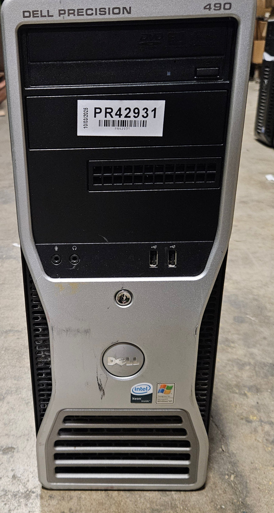 Dell Precision 490 Xeon X5365 3GHz 4GB RAM NO HDD NO OS DVD Dual DVI Nvidia Quadro graphics card Windows XP Pro COA ( DCTA ) USED