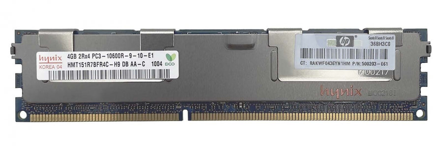Hynix HP 4GB PC3-10600 DDR3-1333MHz ECC Reg CL9 240-Pin DIMM ( HMT151R7BFR4C-H9 500203-061 ) REF