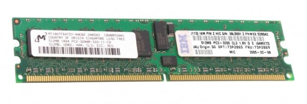 Samsung IBM 512MB PC2-3200 DDR2-400MHz ECC Registered CL3 240-Pin DIMM ( M393T6450FZ3-CCC 73P2869 ) REF