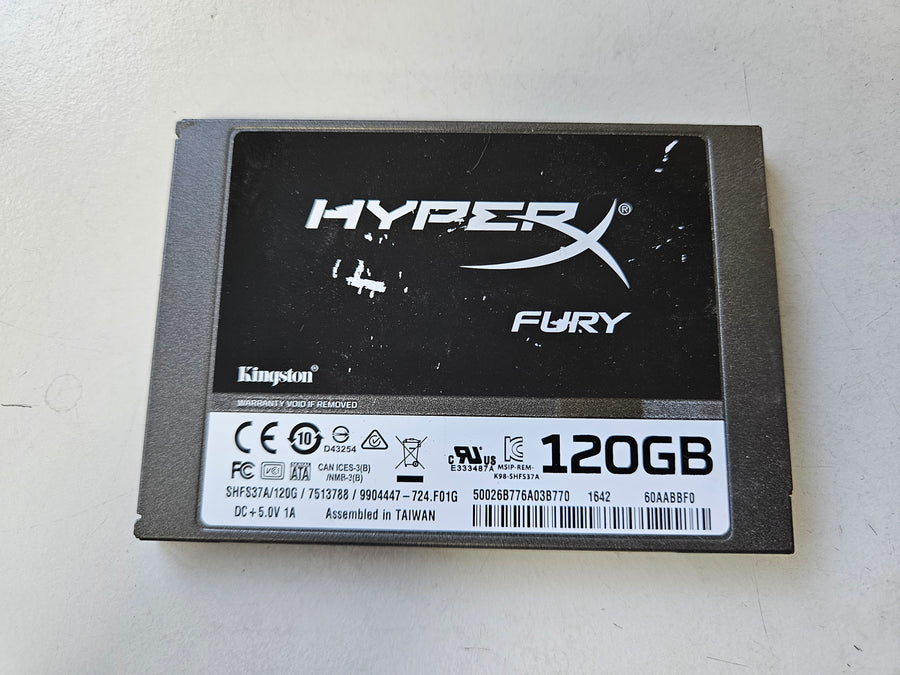 Kingston HyperX Fury 120GB SATA 2.5in SSD ( SHFS37A/120G 7513788 9904447-724.F01G ) REF