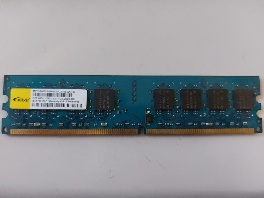 Elixir 1GB PC2-6400 DDR2 nonECC Unbuffered CL6 240P DIMM M2Y1G64TU8HB0B-25C
