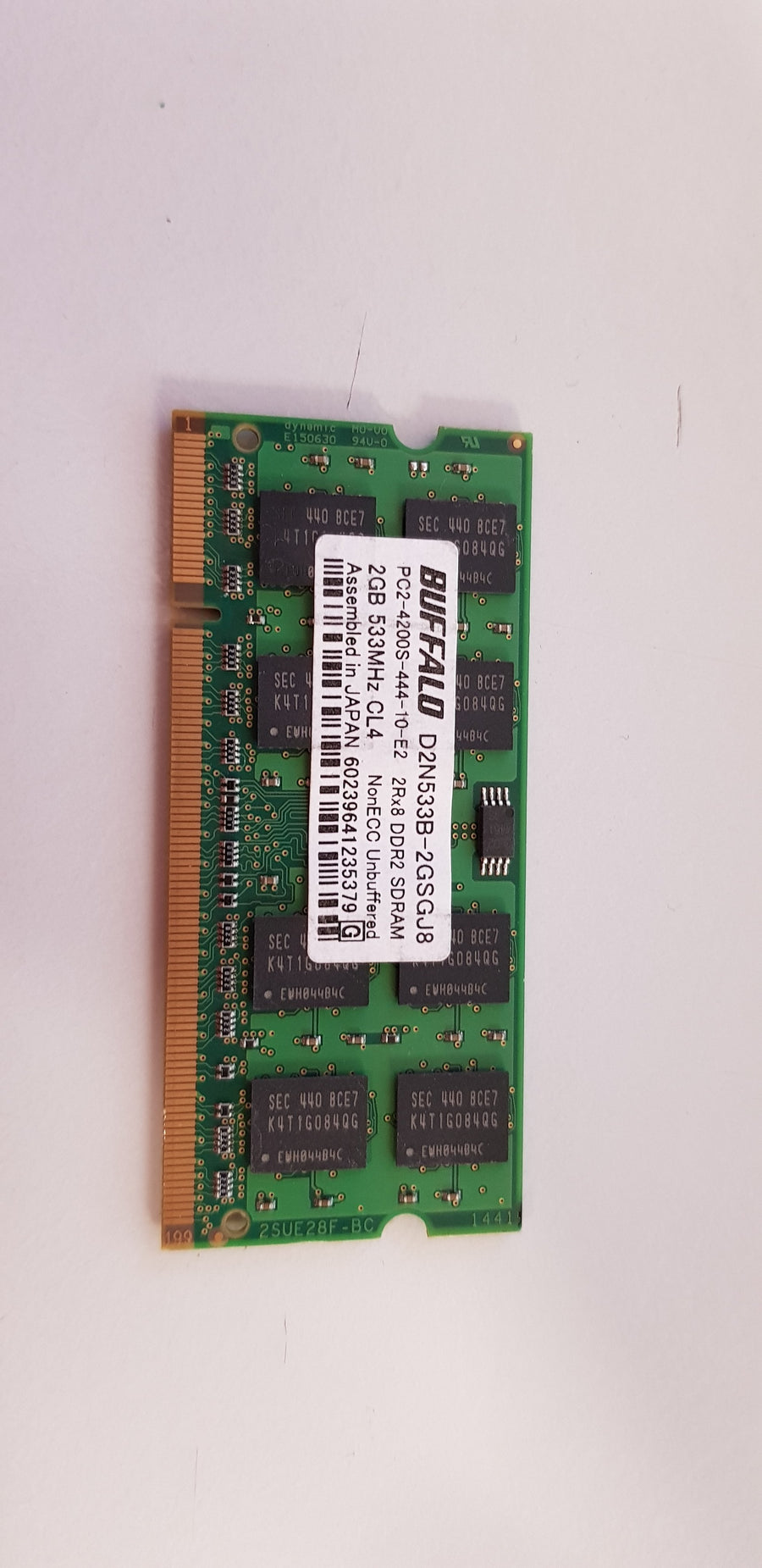 Buffalo 2GB 2Rx8 533MHz CL4 NonECC Unbuffered DDR2 SDRAM Memory Module (D2N533B-2GSGJ8)