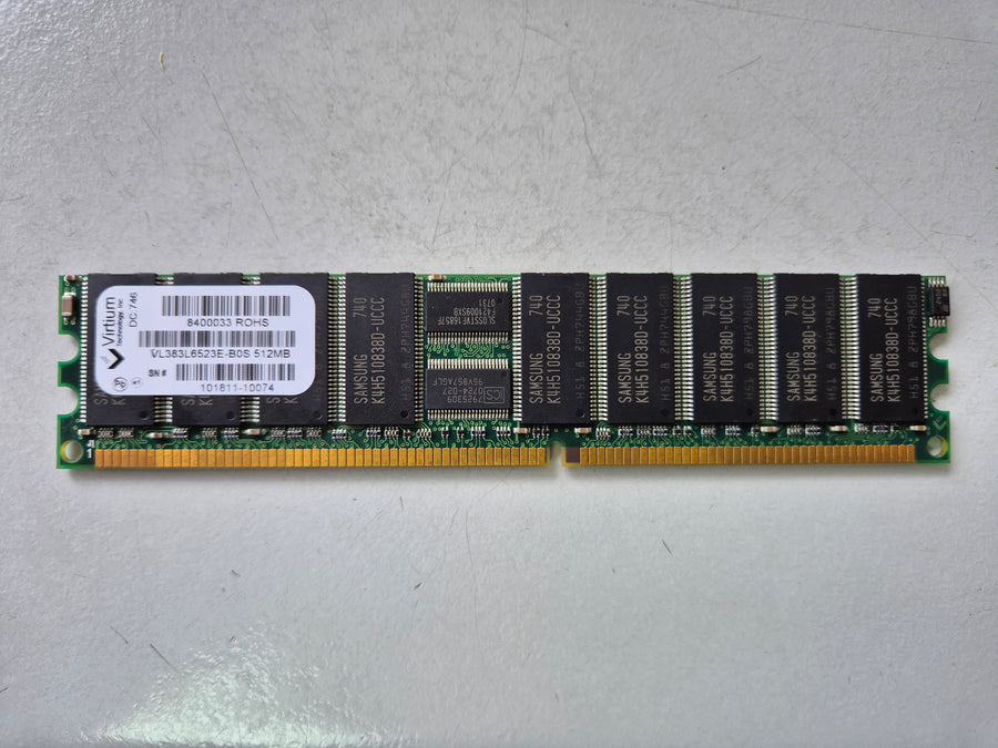 Virtium 512MB PC2100 DDR-266MHz Registered ECC CL2.5 184-Pin DIMM ( VL383L6523E-B0S ) REF