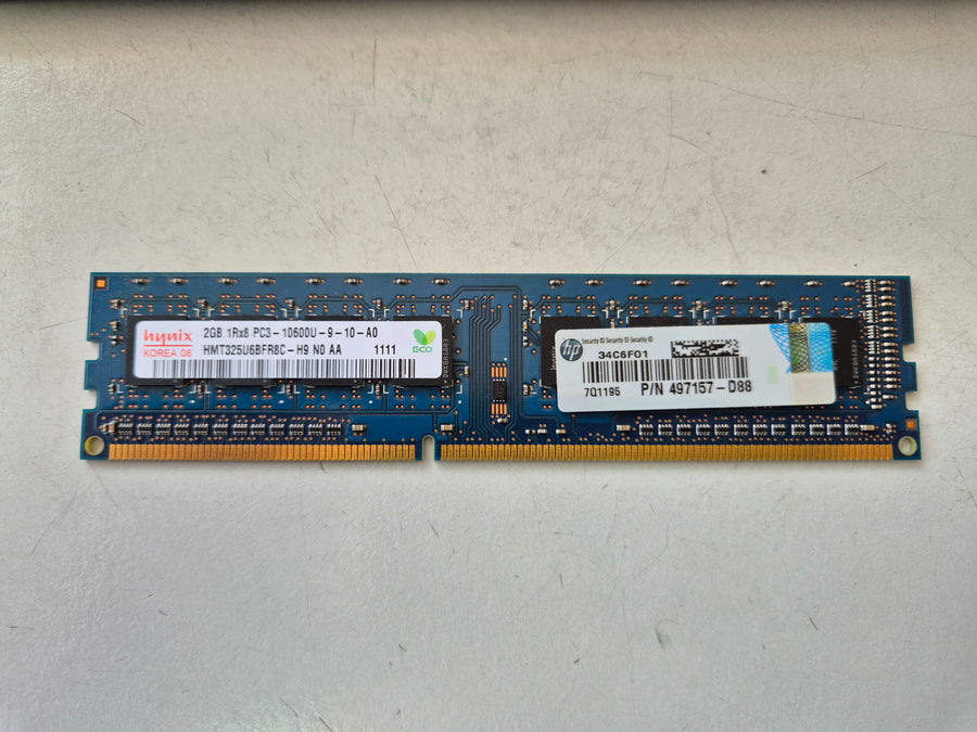 Hynix HP 2GB PC3-10600 DDR3-1333MHz non-ECC Unbuffered CL9 240-Pin DIMM ( HMT325U6BFR8C-H9 497157-D88 ) REF