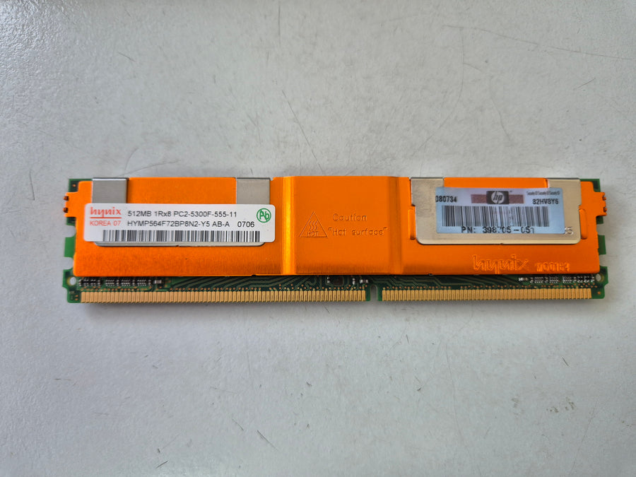 Hynix 512MB DDR2-667MHz ECC Fully Buffered CL5 240-Pin DIMM ( HYMP564F72BP8D2-Y5 AB-A 398705-051 ) REF