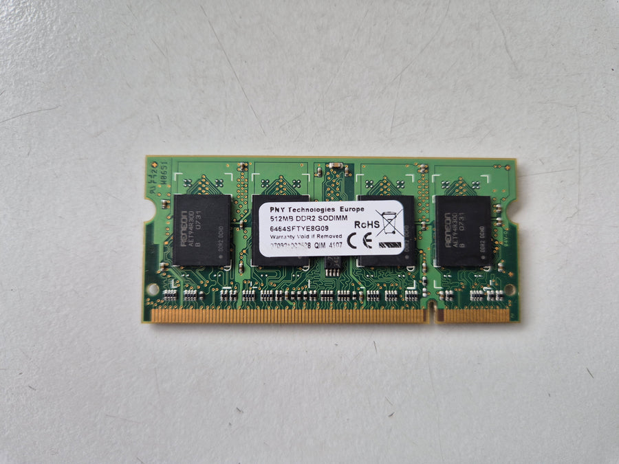 Aeneon PNY 512MB DDR2 667MHz PC2-5300 CL5 NonECC 200-Pin SODIMM ( AET660SD00-30DB97X 6464SFTYE8G09 ) REF
