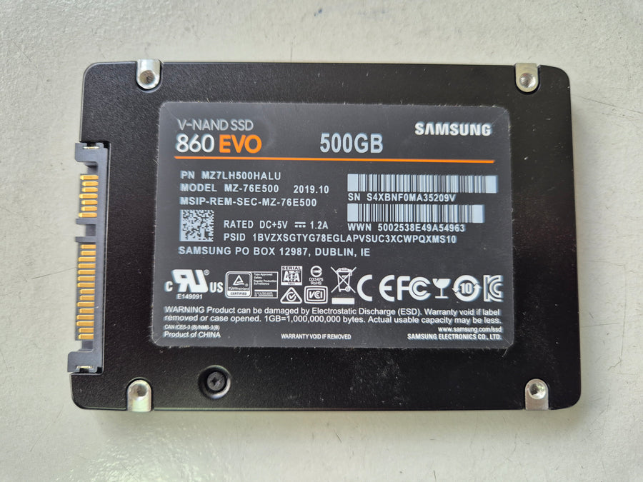 Samsung 860 EVO 500GB SATA 2.5in Internal SSD ( MZ7LH500HALU MZ-76E500 ) REF