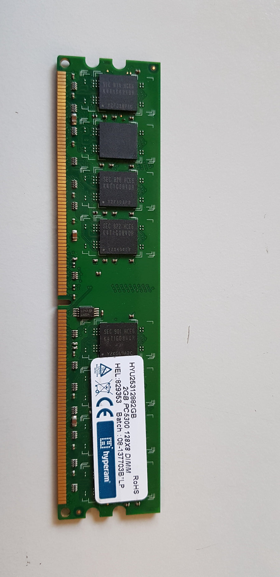 Hyperam 2GB DDR2 667MHz PC2-5300 240-Pin Desktop Memory ( HYU25312882GB ) REF