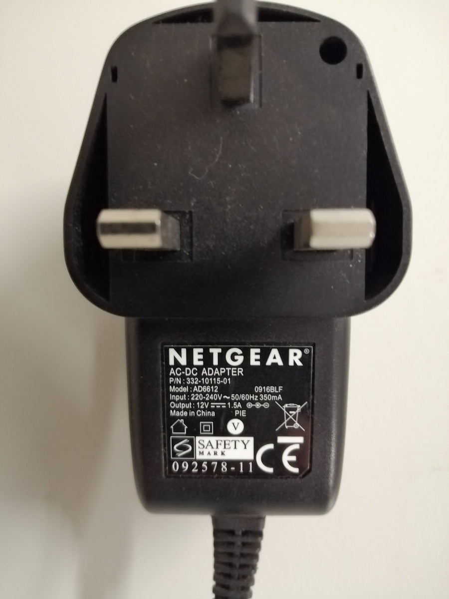 NETGEAR AC/DC ADAPTER IN 240V OUT 12V ( 332-10115-01 AD6612 ) USED