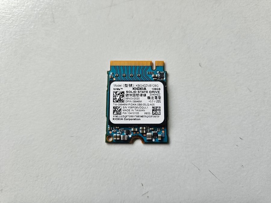 KIOXIA Dell 128GB TLC PCI Express 3.0 x4 NVMe M.2 2230 Internal SSD ( KBG40ZNS128G 09946M ) REF