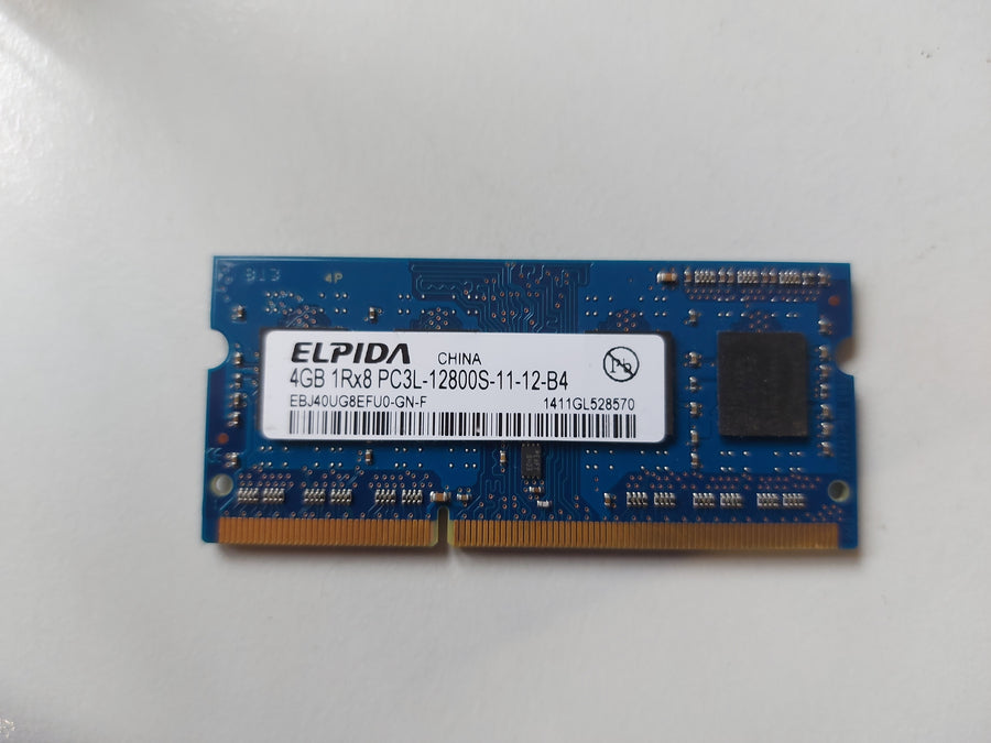 Elpida 4GB PC3-12800 DDR3-1600MHz non-ECC Unbuffered CL11 204-Pin SoDimm Module ( EBJ40UG8EFU0-GN-F 698656-154 ) REF