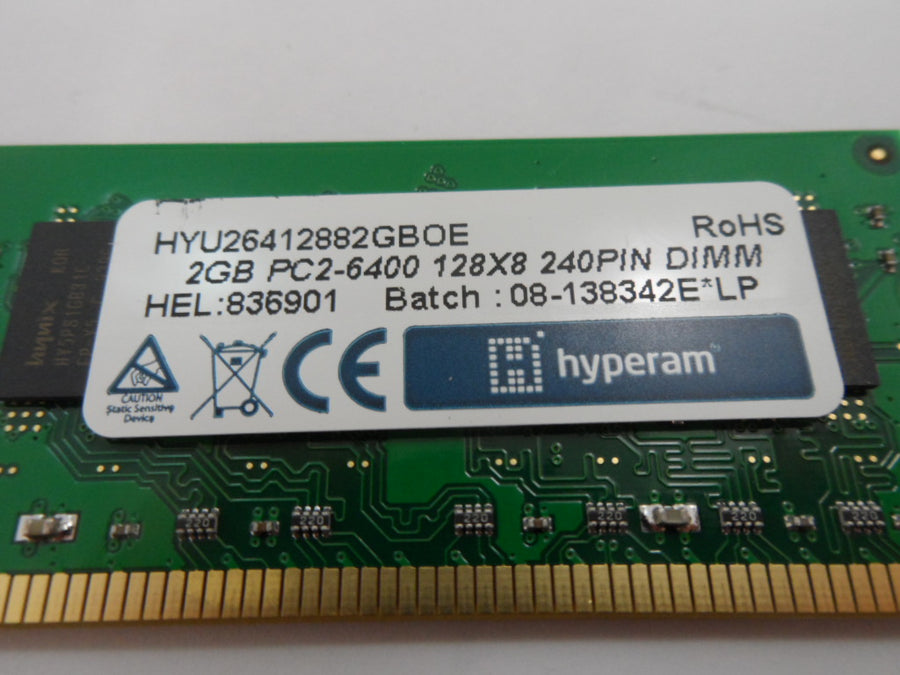 Hyperam 2GB PC2-6400 DDR2-800MHz 240-Pin DIMM Memory Module (HYU26412882GBOE )