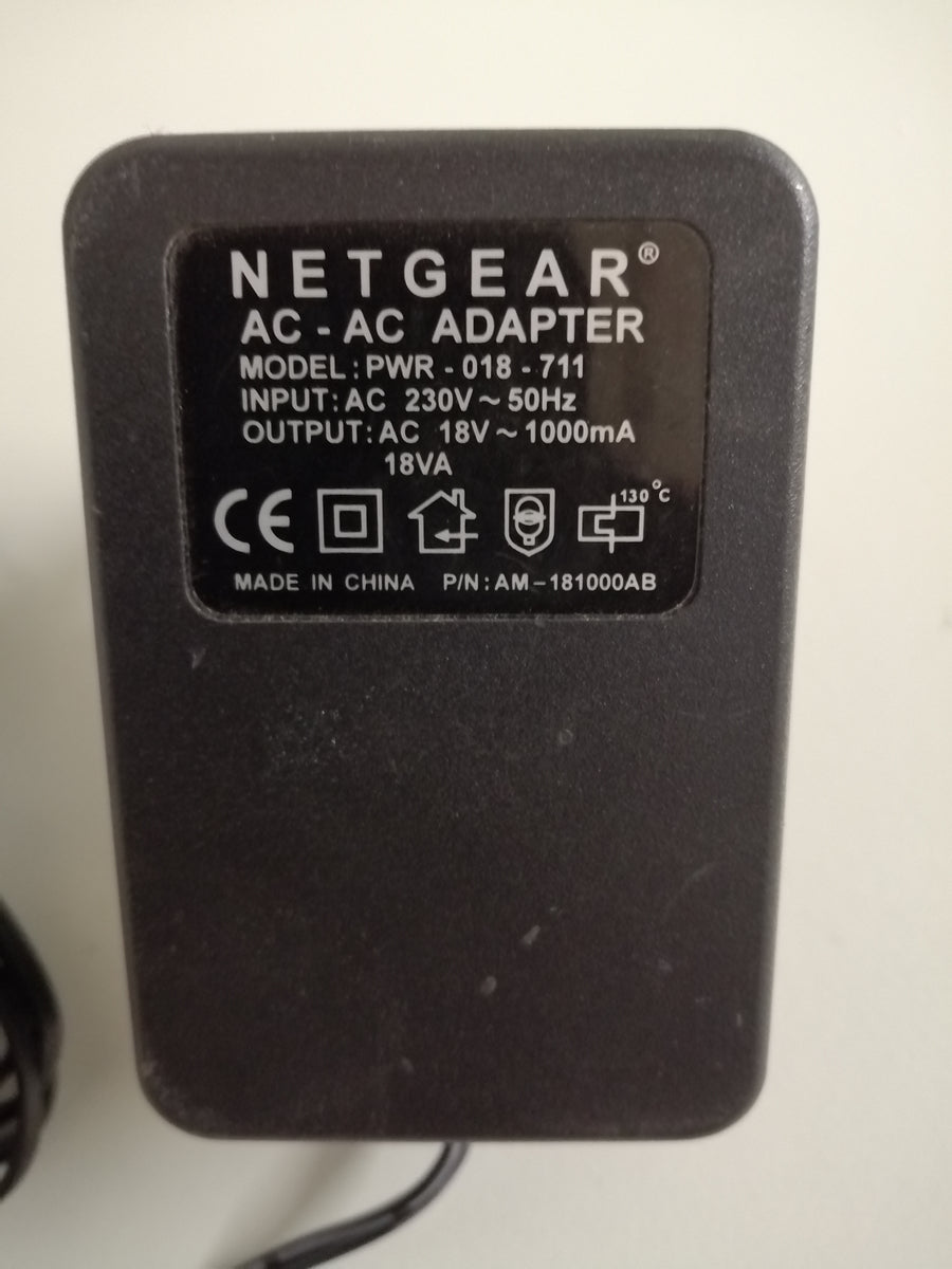 NETGEAR AC ADAPTER PWR -018-711 IN 230V OUT 18V ( PWR-018-711 USED )