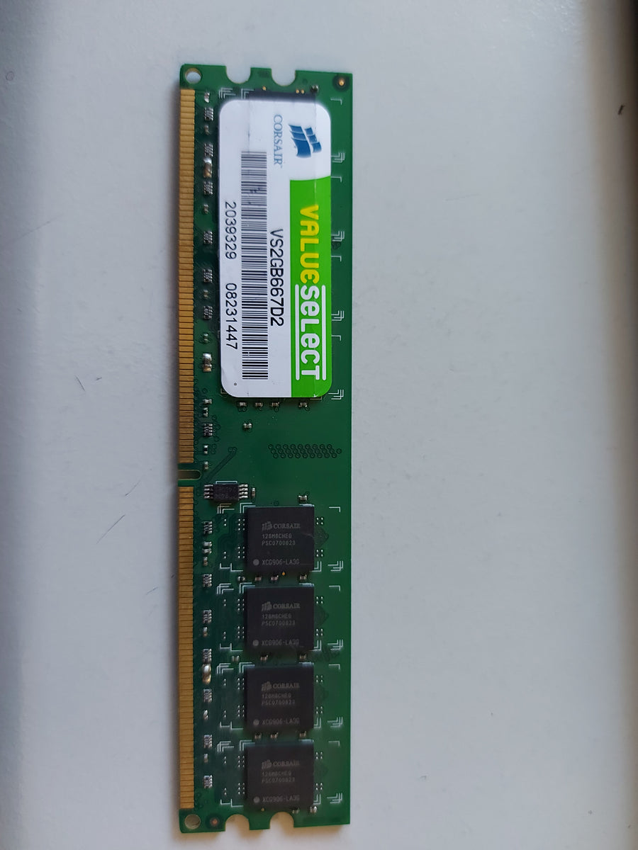 Corsair 2GB 2Rx8 PC2-5300 667MHz 240-p DIMM, Non-ECC DDR2 Desktop Mem VS2GB667D2