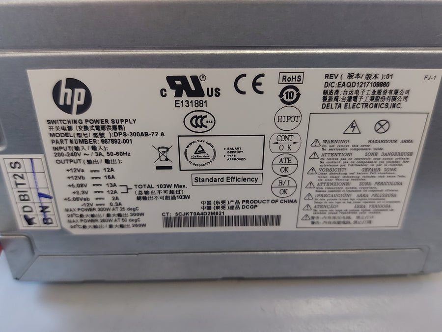 HP DPS-300AB-72 A 300W switching power supply unit 667892-001