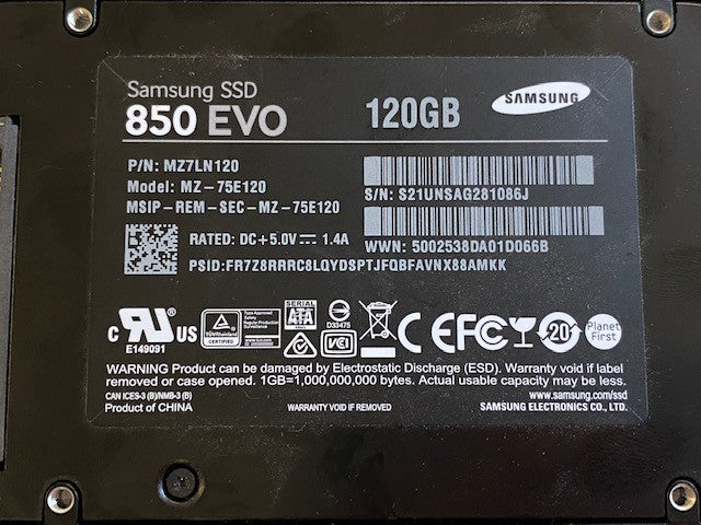 Samsung 850 EVO SSD 120GB MZ7LN120 MZ-75E120