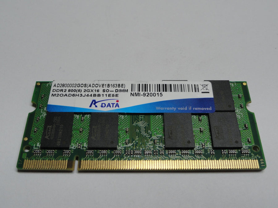 AD2800002GOS - A-Data 2Gb 200 Pin PC2-6400 CL6 DDR2-800 16c 128x8 2Rx8 1.8V SODIMM - Refurbished