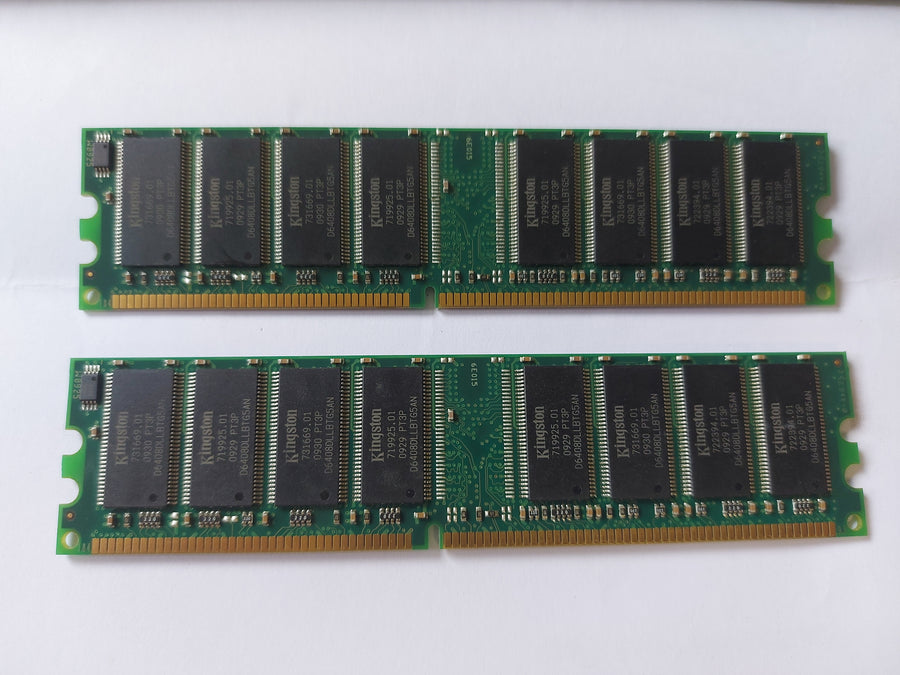 Kingston 2GB Kit (2 X 1GB) PC3200 DDR-400MHz non-ECC Unbuffered CL3 184-Pin DIMM Memory ( KVR400X64C3AK2/2G 99U5193-090.A01LF ) REF