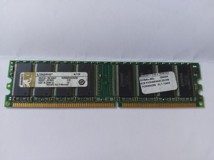 Kingston 256MB PC3200 DDR-400MHz non-ECC Unbuffered CL2.5 184-Pin DIMM 2.5V Memory Module ( KVR400X64C25/256 99U5192-062.A00LF ) REF