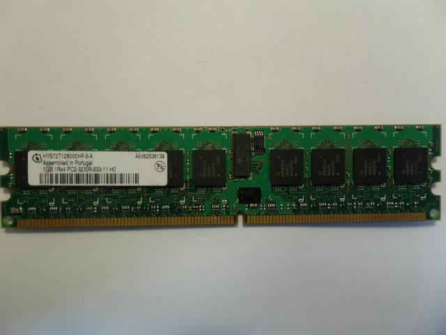 HYS72T128000HR-5-A - Infineon 1GB 240p PC2-3200 CL3 18c 128x4 DDR2-400 1Rx4 1.8V ECC Registered DIMM - Refurbished