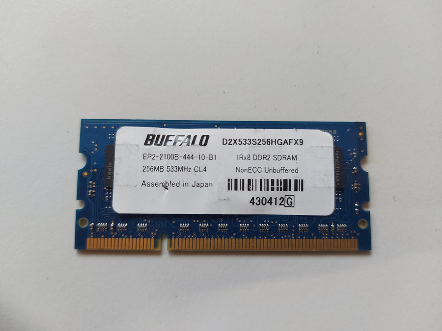 Buffalo 256MB DDR2 533MHz CL4 Non-ECC Unbuffered SDRAM SODIMM Module ( D2X533S256HGAFX9 ) REF