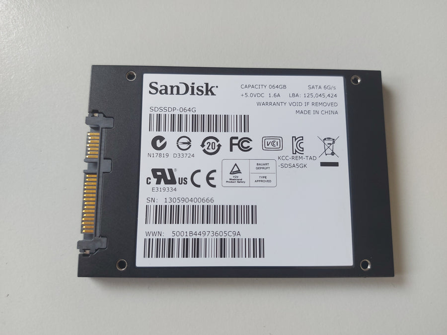 SanDisk 64GB SATA-3 2.5in Solid State Drive ( SDSSDP-0064G ) REF