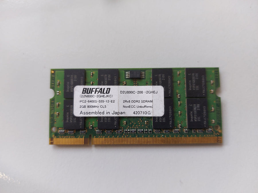 Buffalo 2GB PC2-6400S 800MHz CL5 NonECC Unbuffered DDR2 SDRAM SODIMM Memory Module ( D2U800C-200-2GHEJ ) REF