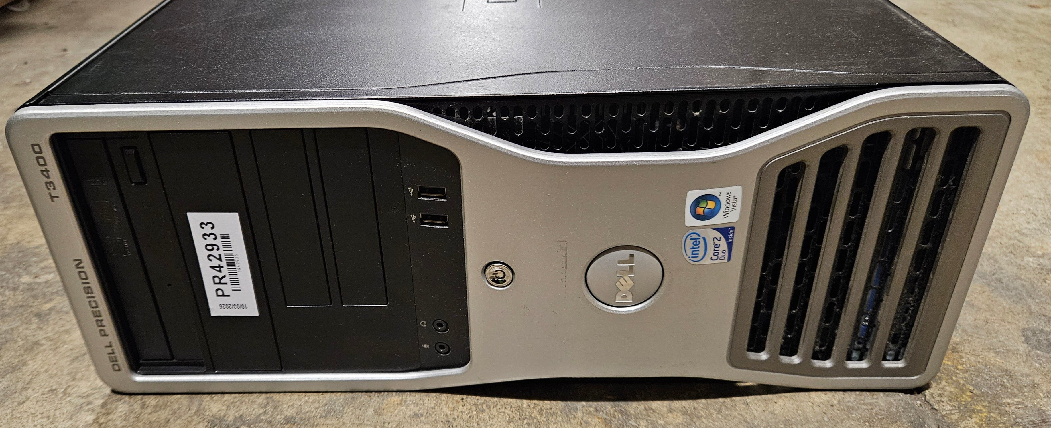 Dell Precision T3400 4GB RAM Core2Duo 3GHz NO HDD NO OS DVD Dual DVI Quadro graphics card WinVista Business COA present ( DCTA ) USED