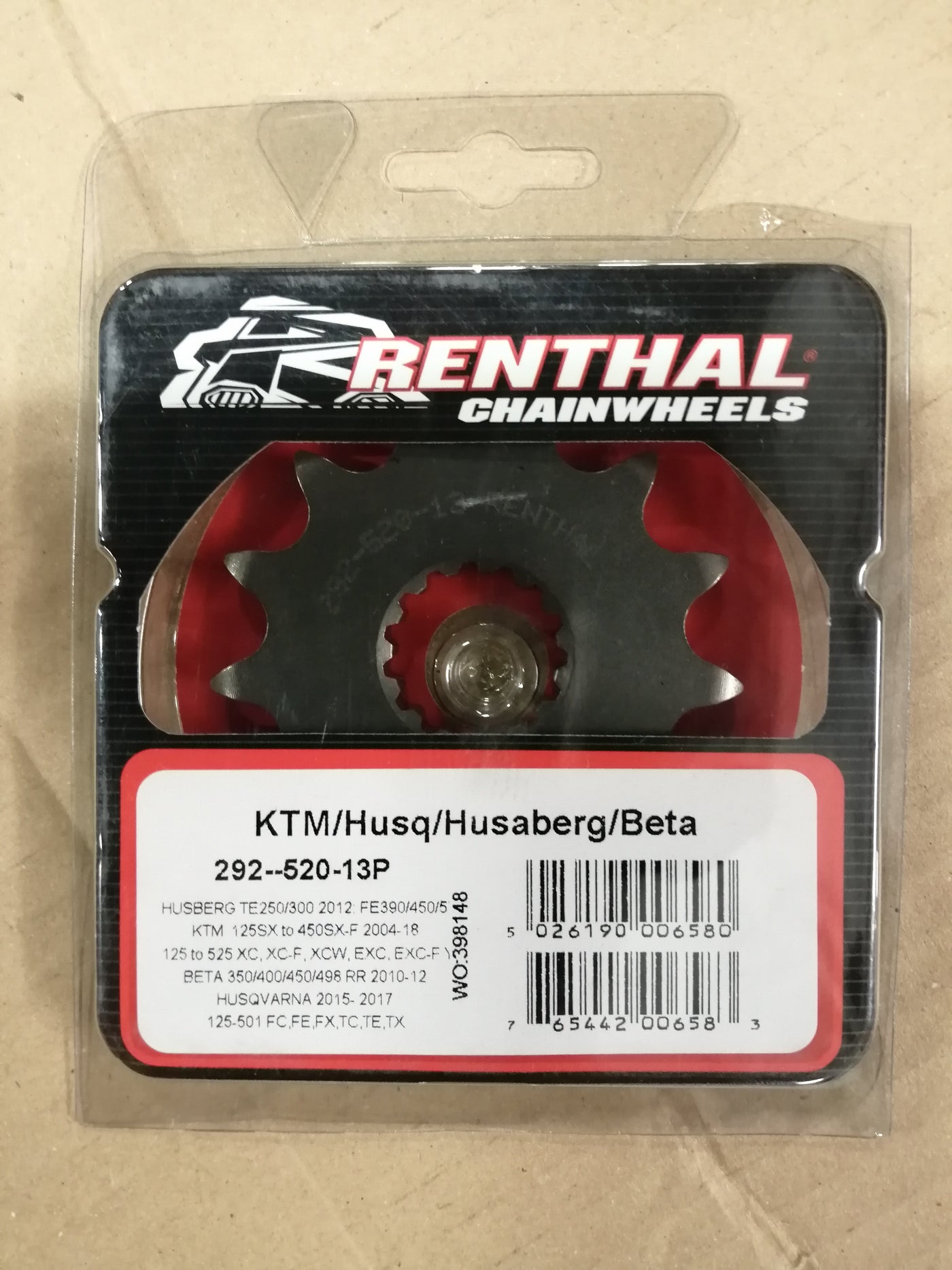 Pinion Renthal 13 Teeth Steel Standard Pitch 520 Type 292