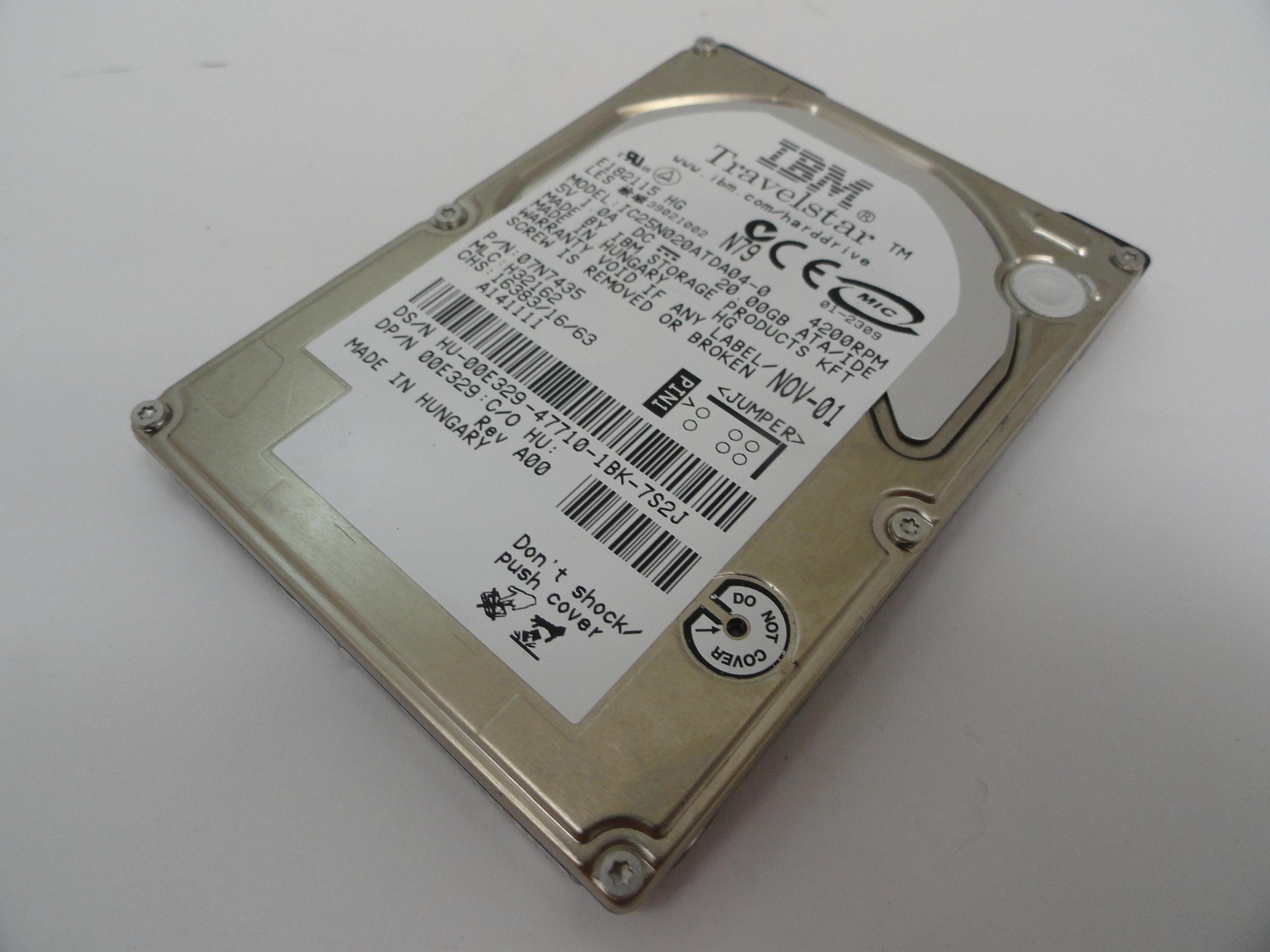 PR16038_07N7435_IBM Dell 20Gb IDE 4200Rpm 2.5" Laptop HDD - Image3
