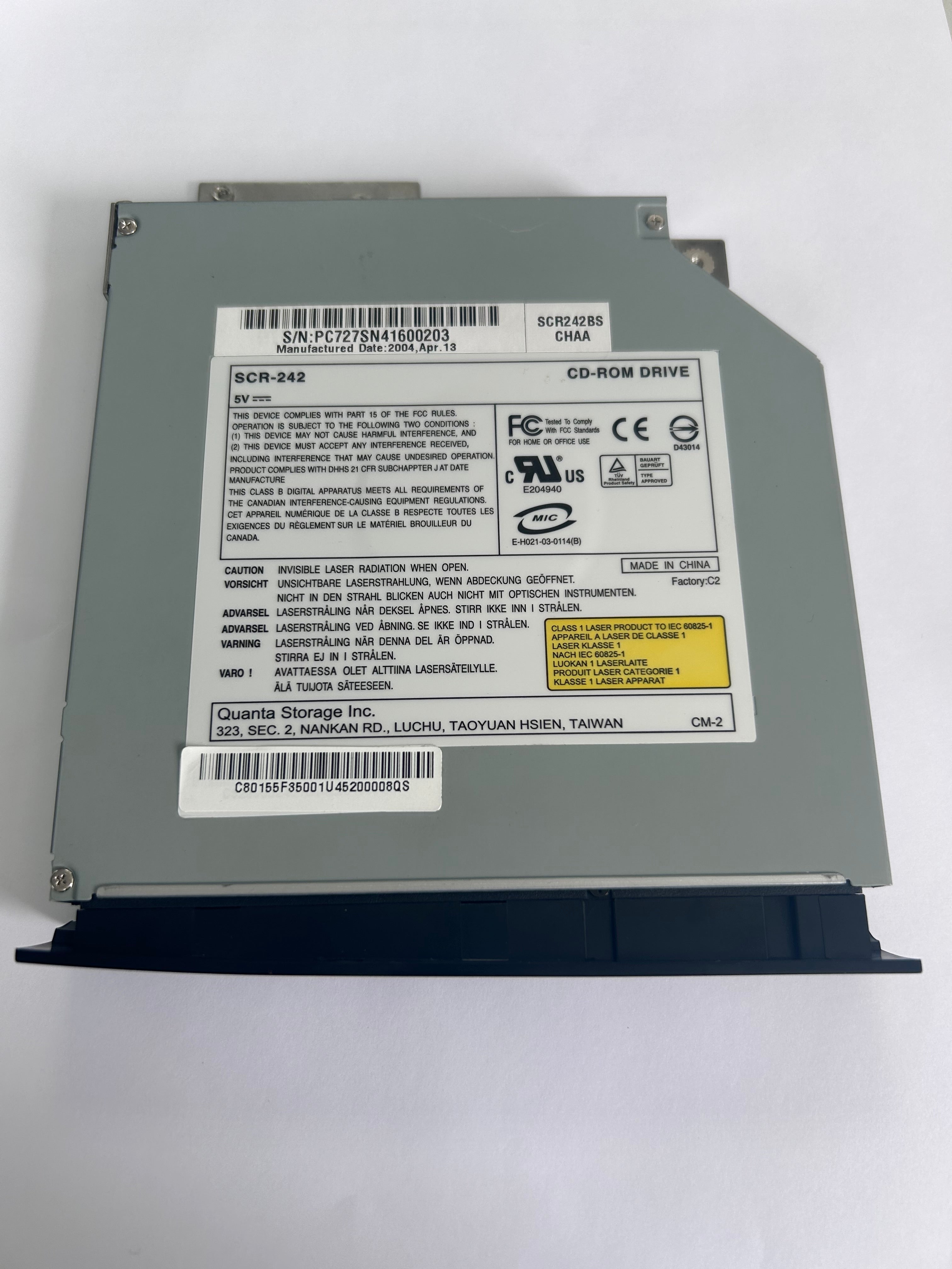 Quanta Storage CD-ROM Drive 24X ( SCR-242 SCR242BS ) REF
