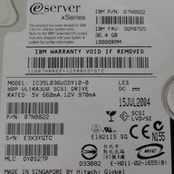 PR20813_07N8822_Hitachi IBM 36.4Gb SCSI 80 Pin 10Krpm 3.5in HDD - Image2