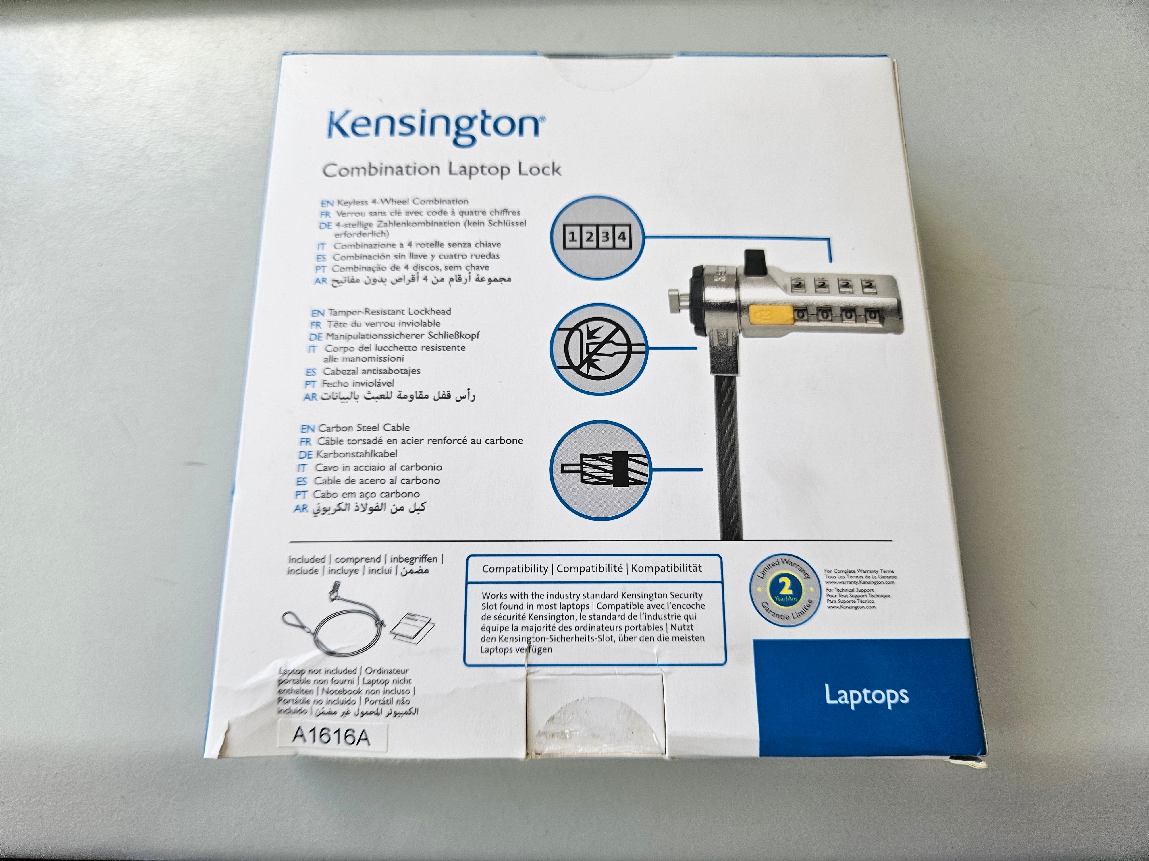 Kensington Combination Laptop Lock ( K64675EU ) NEW