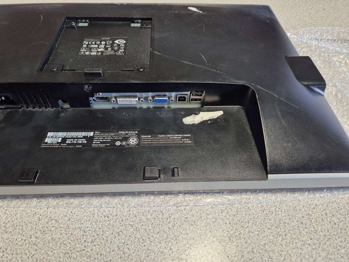 Dell U2412Mb 24in UltraSharp IPS Monitor ONLY NO STAND ( 0FFXD ) USED