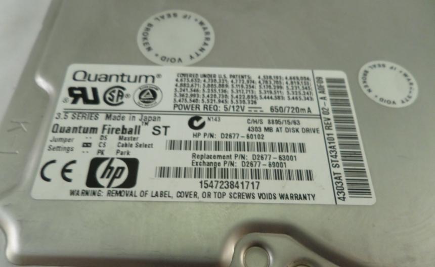PR00300_ST43A011_HP Quantum 4.3Gb IDE 5400rpm 3.5in HDD - Image2