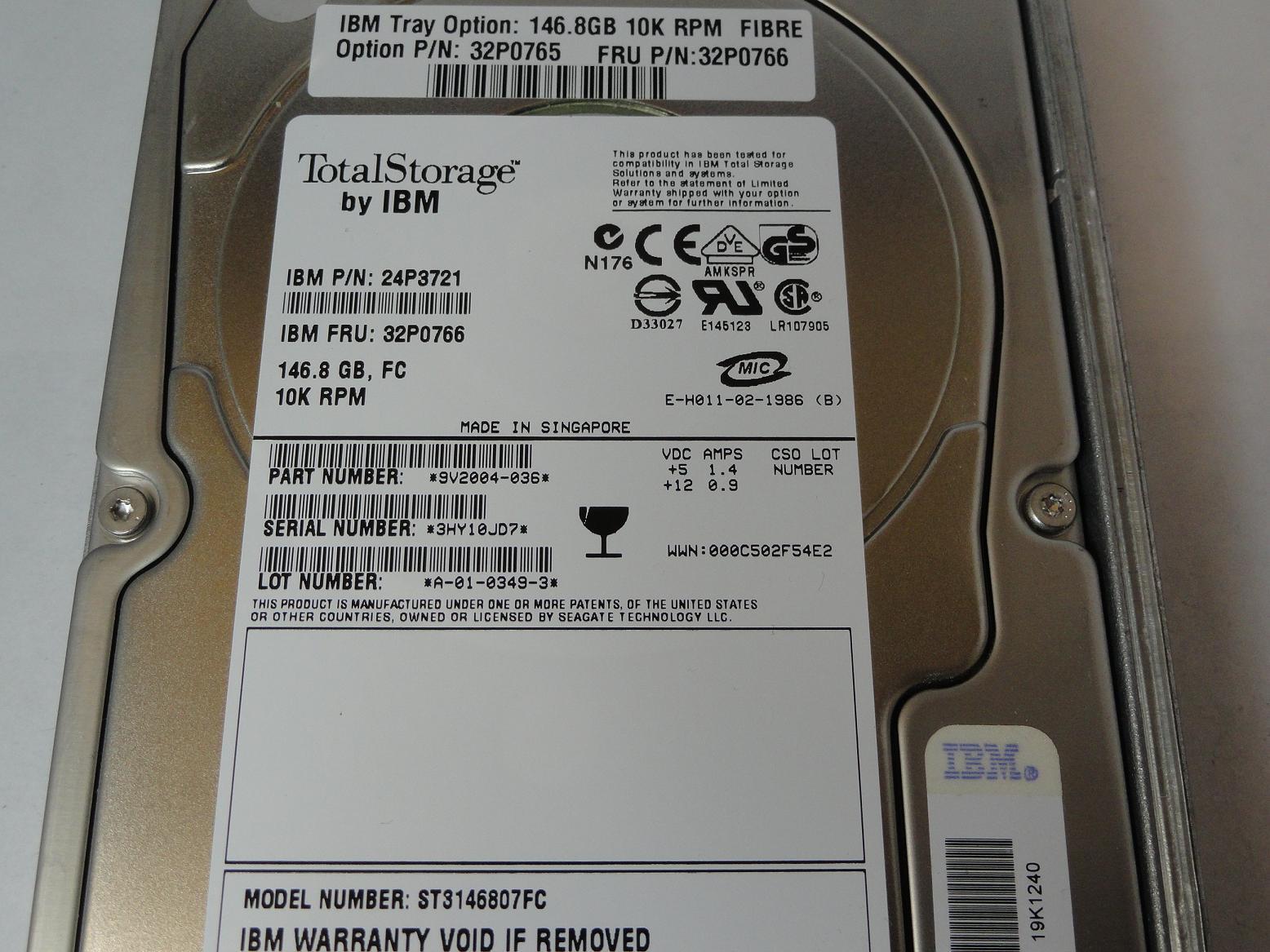 PR22961_9V2004-036_Seagate IBM 146GB Fibre Channel 10Krpm 3.5in HDD - Image2