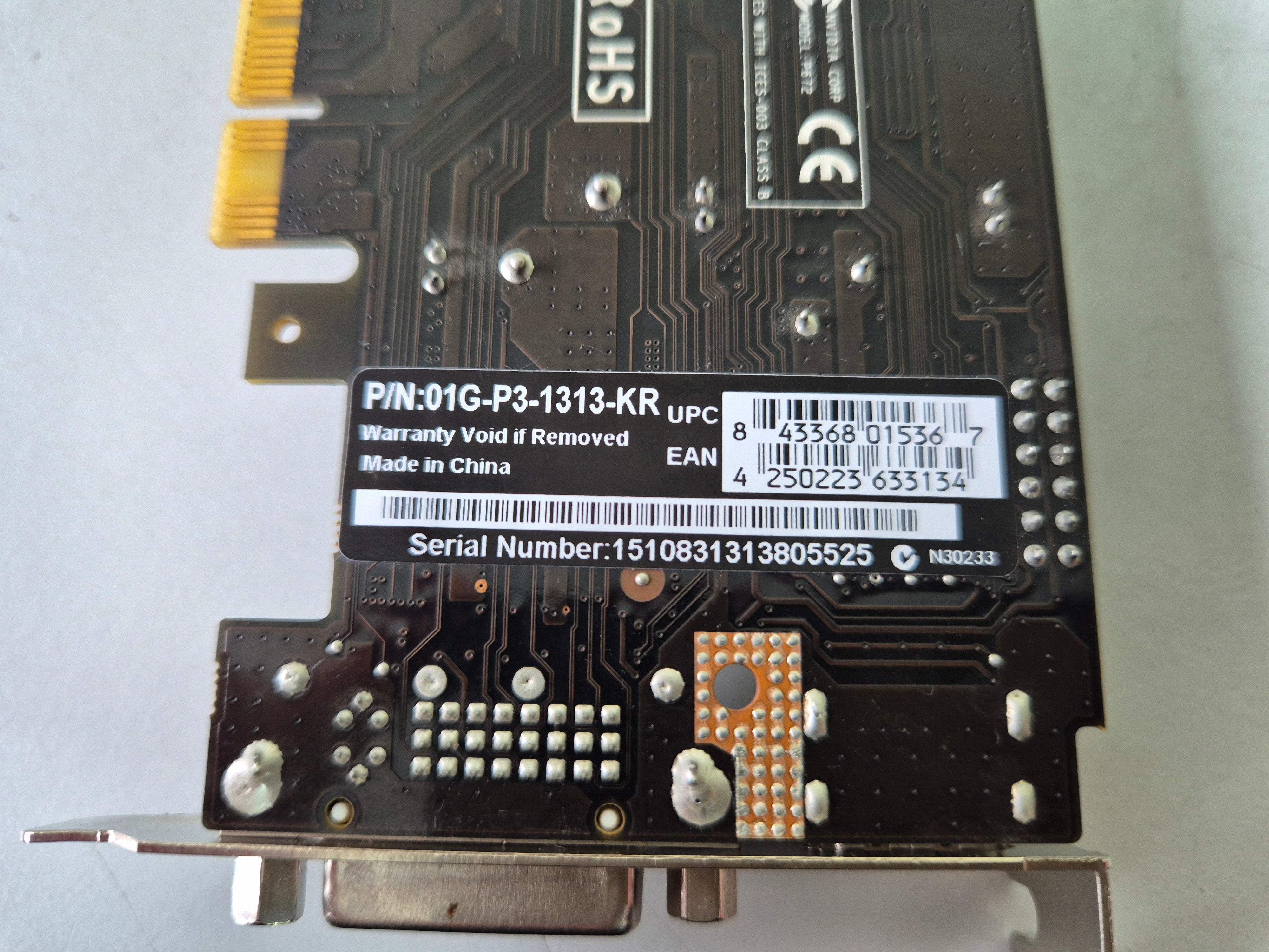 EVGA GeForce GT 210 1GB DDR3 DVI HDMI Graphics Card ( 01G-P3-1313-KR ) USED