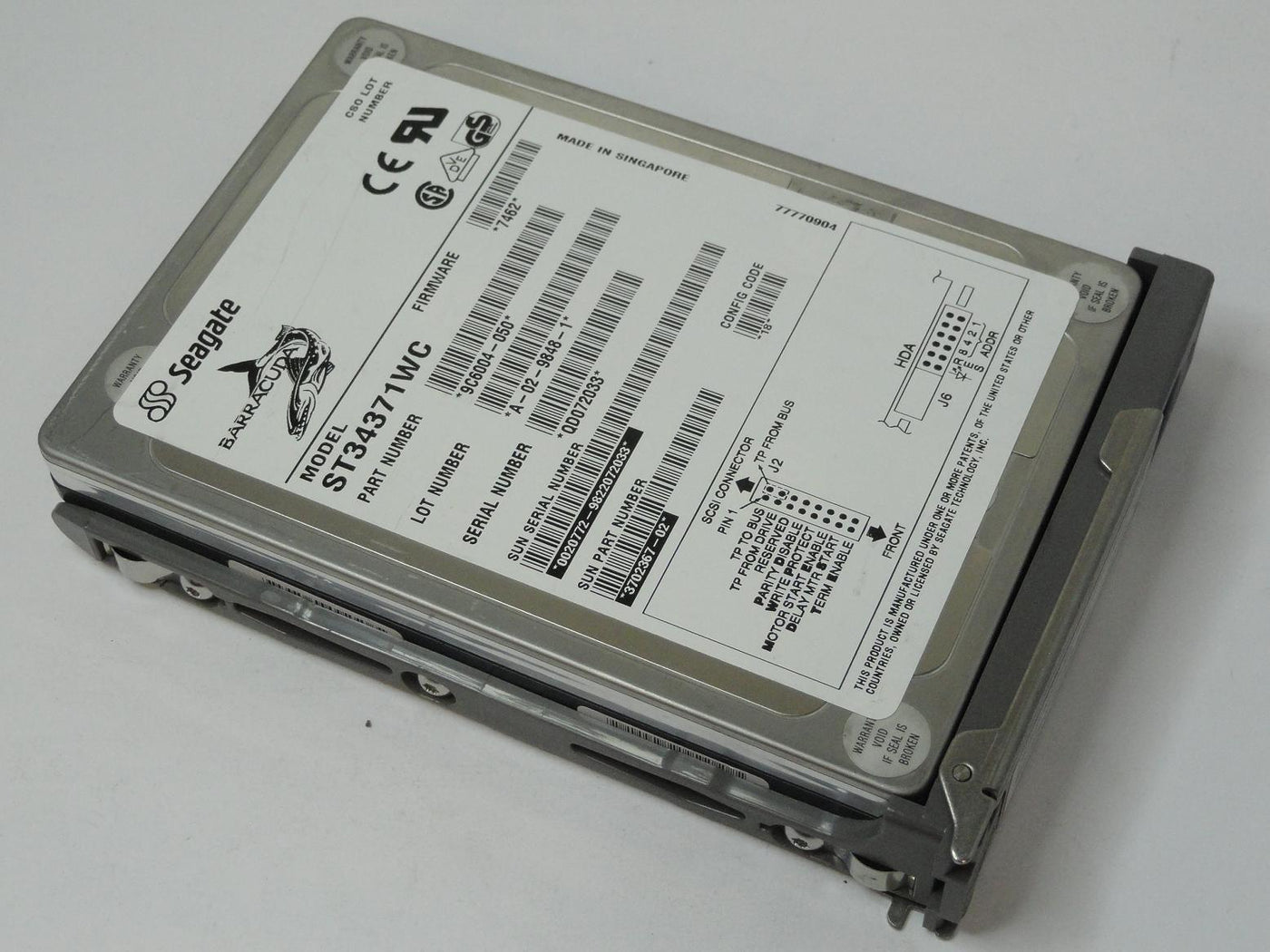 9C6004-050 - Seagate Sun 4.3GB SCSI 80 Pin 7200rpm 3.5in Barracuda HDD in Caddy - Refurbished