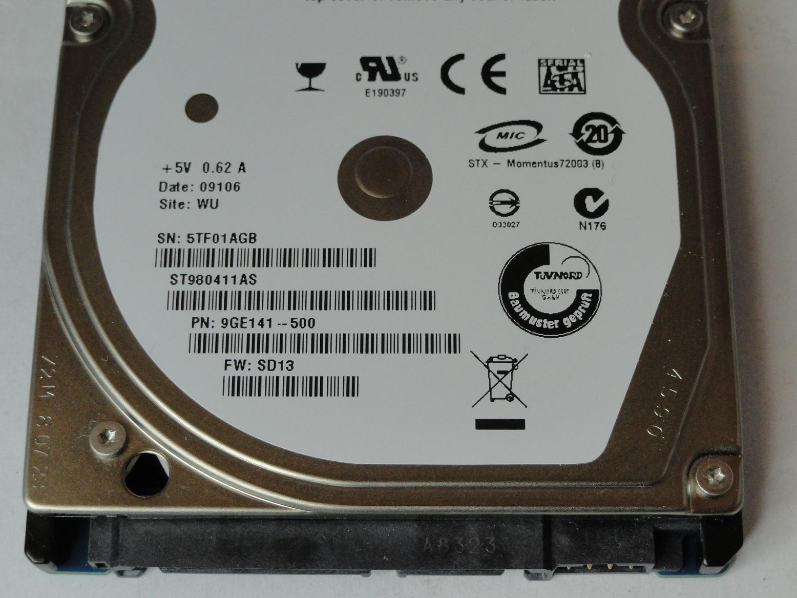 PR23131_9GE141-500_Seagate 80GB SATA 7200rpm 2.5in Laptop HDD - Image2