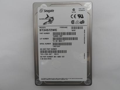 9J6003-032 - Seagate 4.55Gb SCSI 80 Pin 7200rpm 3.5in Barracuda Hard Disk Drive - Refurbished