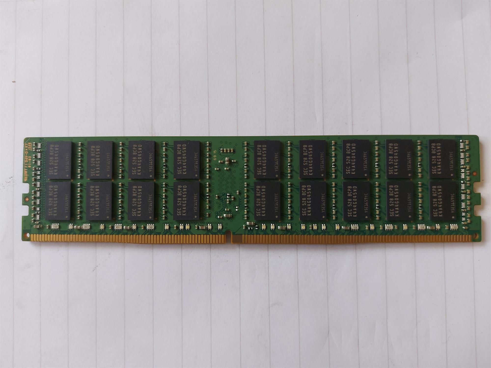 Samsung / Lenovo - 16GB PC4-17000 DDR4-2133MHz ECC Registered CL15 288-Pin DIMM 1.2V Dual Rank Memory Module - M393A2G40DB0-CPB0Q / 03T6781